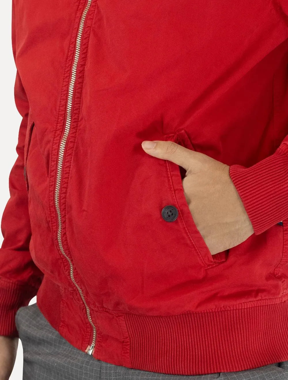 Jaqueta Nautica Masculina Bomber Sarja Vermelha