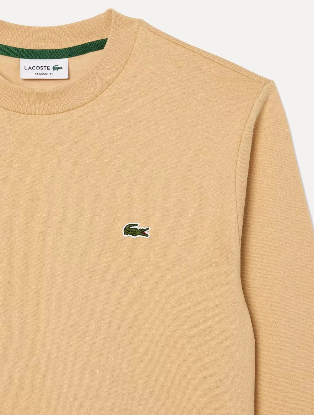 Moletom Lacoste Masculino Crewneck Classic Croco Caqui