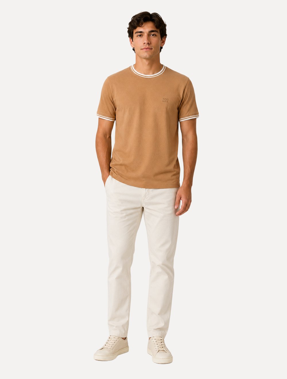 Camiseta King & Joe Masculina Premium Cotton Sport Laranja Claro