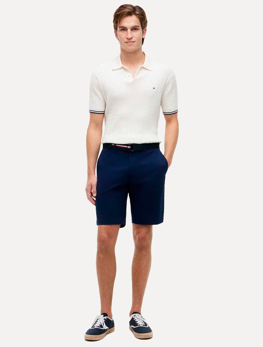 Bermuda Tommy Hilfiger Masculina de Sarja Denton Azul Marinho