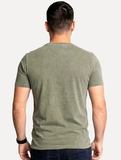 Camiseta King & Joe Masculina Estonada Bordado Estd 2013 Verde