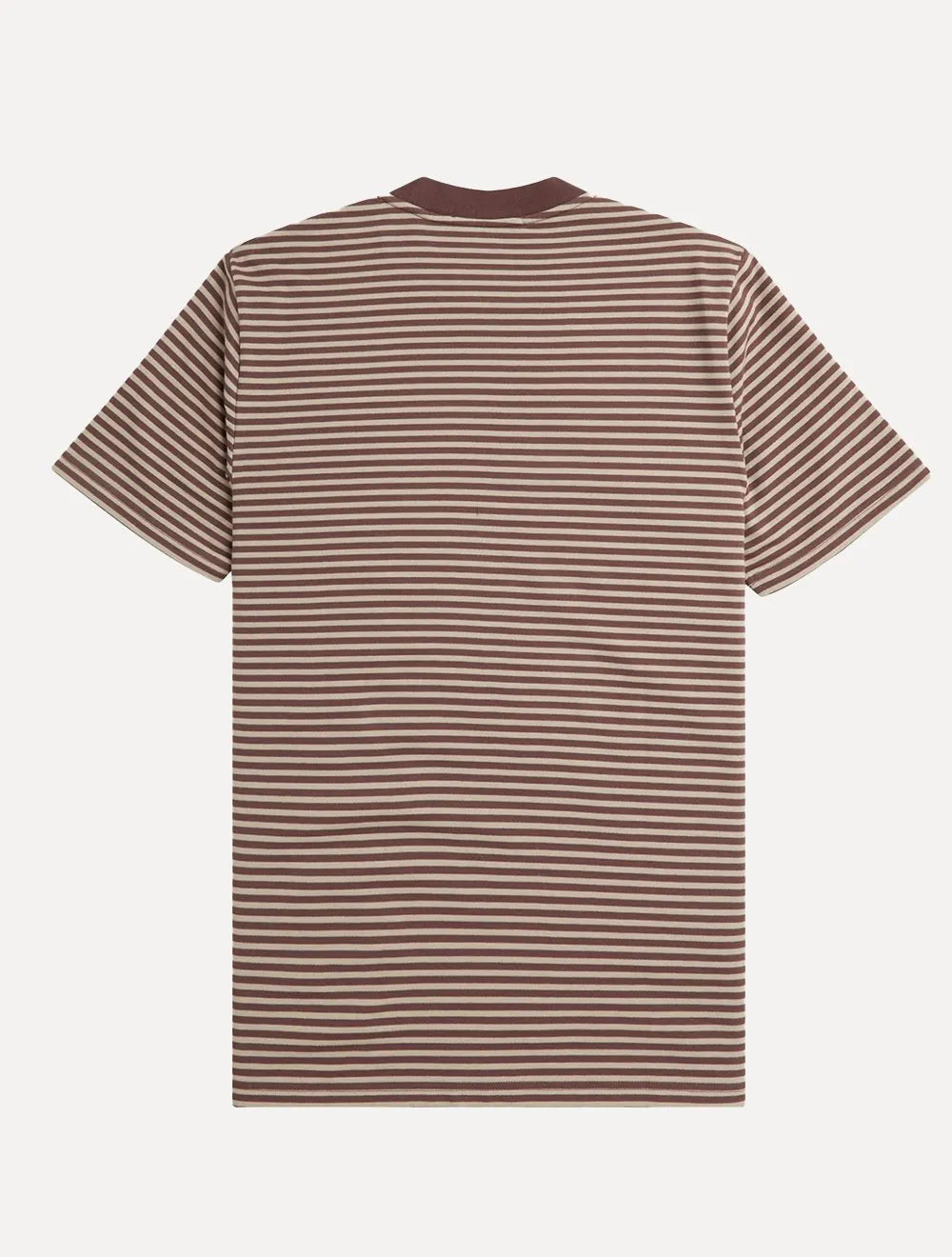 Camiseta Fred Perry Masculina Fine Stripe Heavy Weight Tee Marrom/Caqui