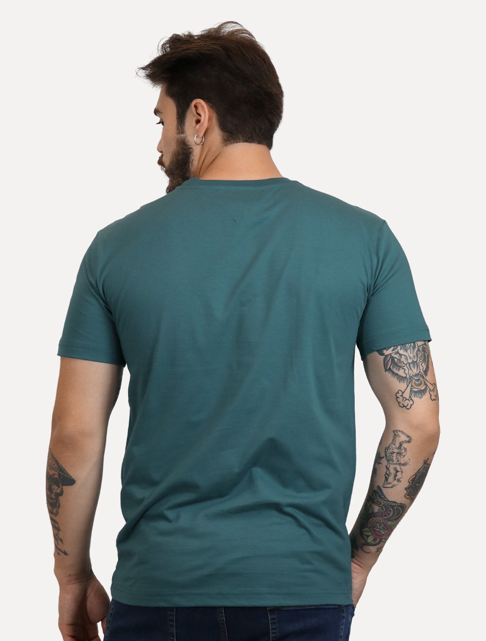 Camiseta Tommy Hilfiger Masculina Stack Brand Love Verde Jade