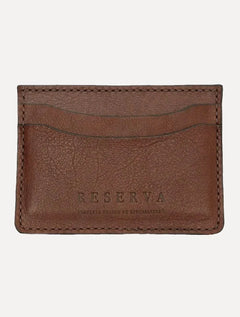 Carteira Reserva Masculina Porta-Cartão Couro Outlander Marrom