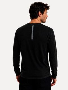 Camiseta Calvin Klein Jeans Masculina Manga Longa Pocket Preta