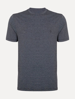 Camiseta Dudalina Masculina Regular Noise Listras Azul Marinho