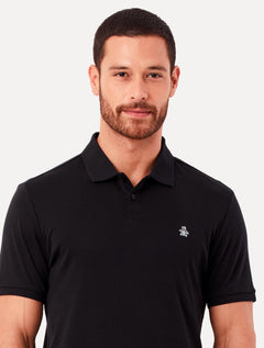 Polo Original Penguin Masculina Piquet Lisa Patch Preta