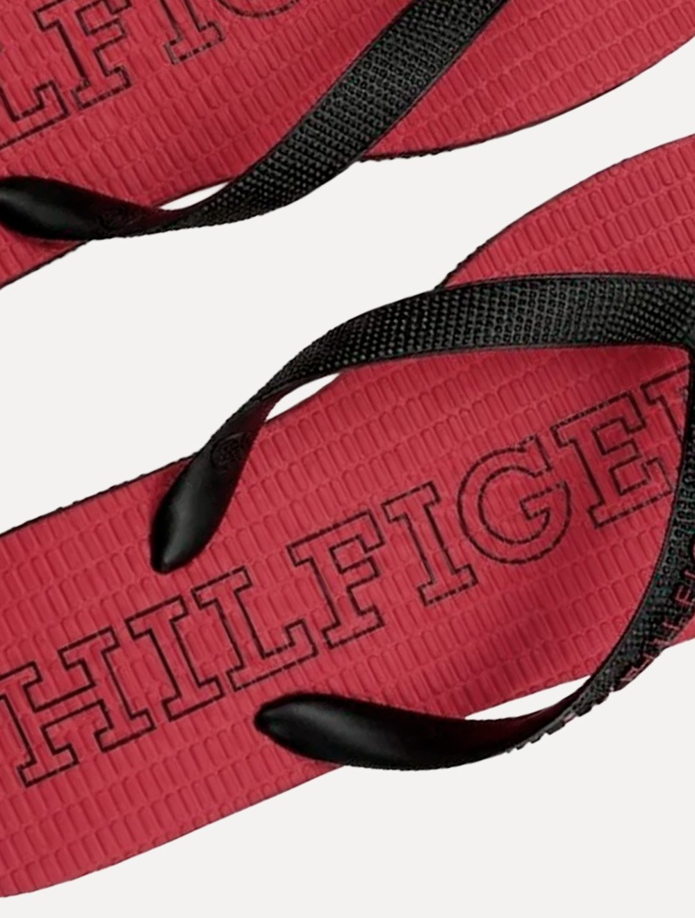 Chinelo Tommy Hilfiger Sandal Rubber Beach Vermelho/Preto