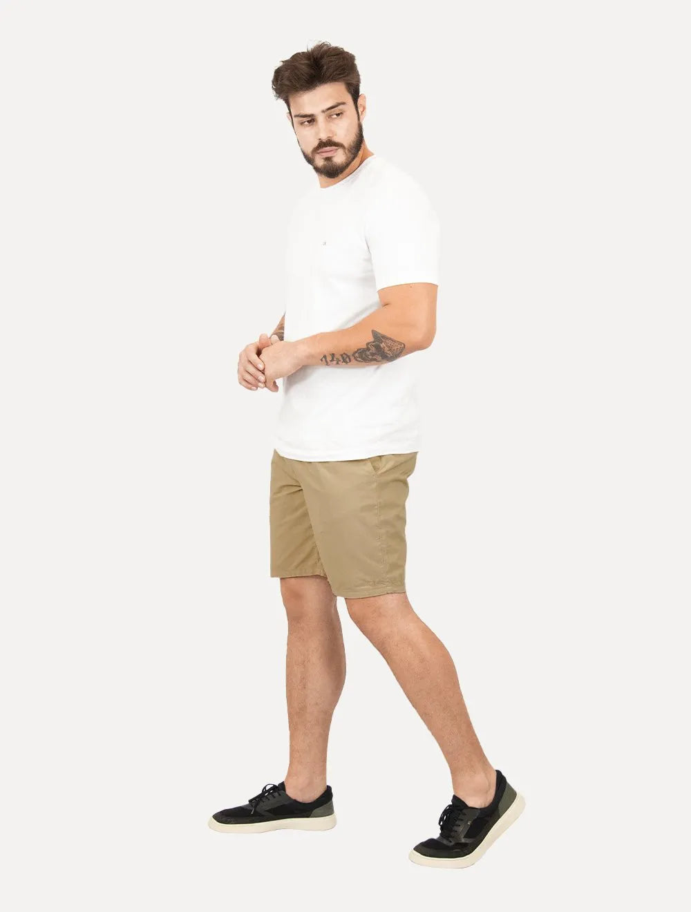 Bermuda Dudalina Masculina Sarja Cordão Algodão Cáqui