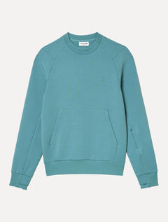 Moletom Lacoste Masculino C-Neck Kangaroo Pocket Cotton Blend Azul Médio