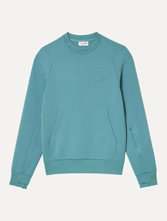 Moletom Lacoste Masculino C-Neck Kangaroo Pocket Cotton Blend Azul Médio