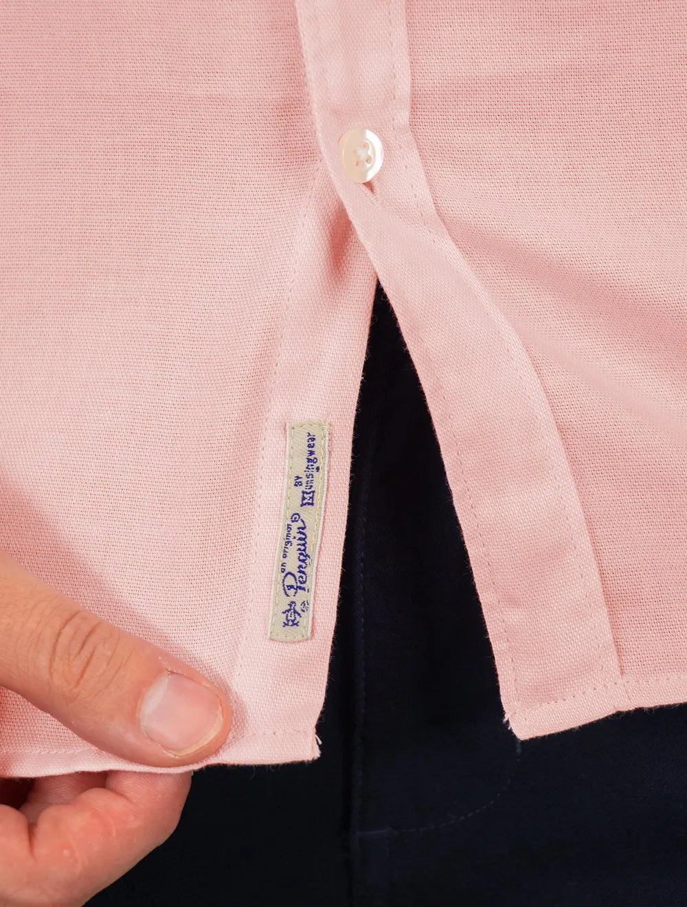 Camisa Original Penguin Masculina Regular Oxford Rosa Claro Mescla