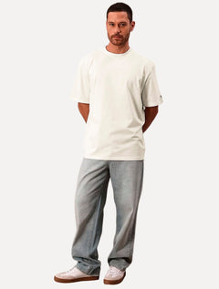 Camiseta Calvin Klein Jeans Masculina Oversized Logo CK Ombro Off White