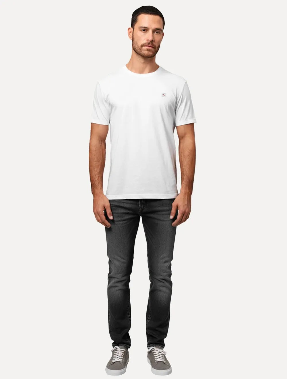 Camiseta Calvin Klein Jeans Masculina CK Embroidery Patch Branca