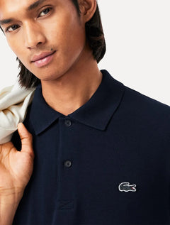 Polo Lacoste Masculina Regular Fit Pufe Azul Marinho