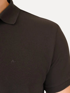 Polo Aramis Masculina Basic Piquet Mono Marrom Escuro