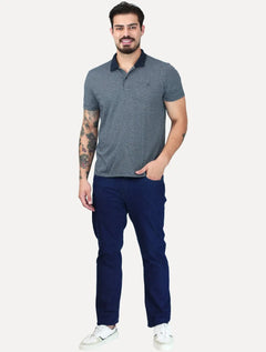 Polo Dudalina Masculina Essential Regular Listrada Azul Marinho