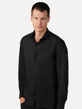 Camisa Dudalina Masculina Milano Tricoline Lisa Stretch Preta