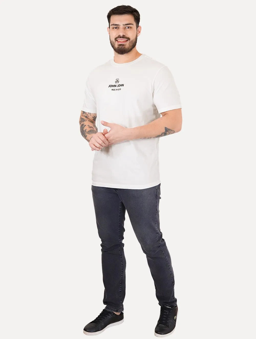 Camiseta John John Masculina Regular Industry Co. Off White