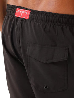 Short Reserva D'Água Beachwear Liso Tag Lateral Preto
