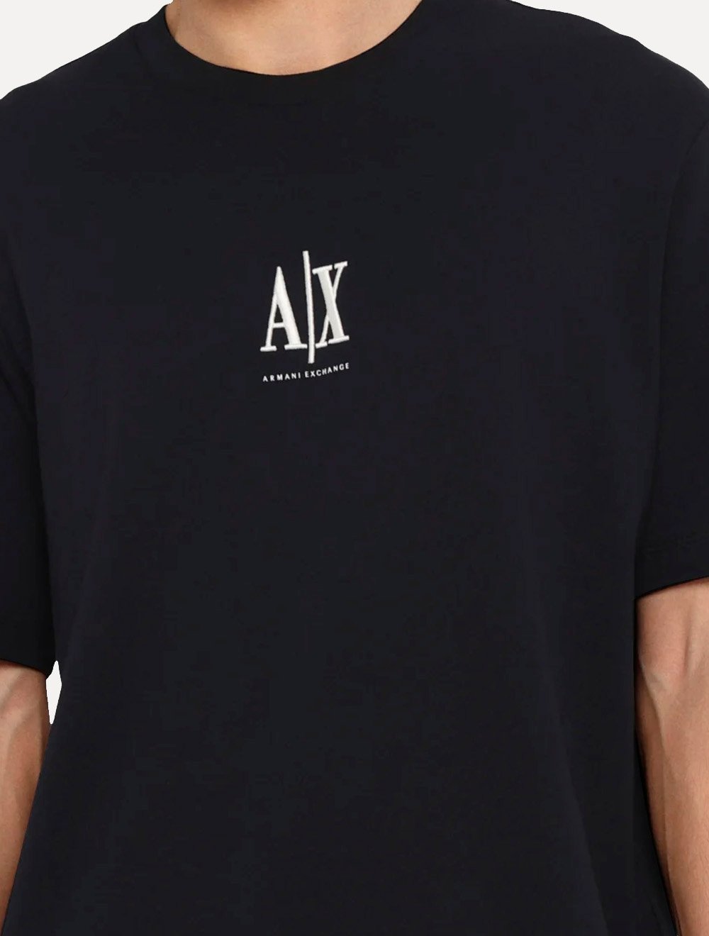 Camiseta Armani Exchange Masculina Regular Fit Small Logo Icon Azul Escuro