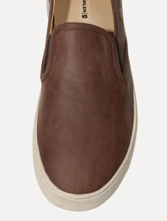 Tênis Osklen Masculino Slip on Bossanova Antique Couro Marrom Café