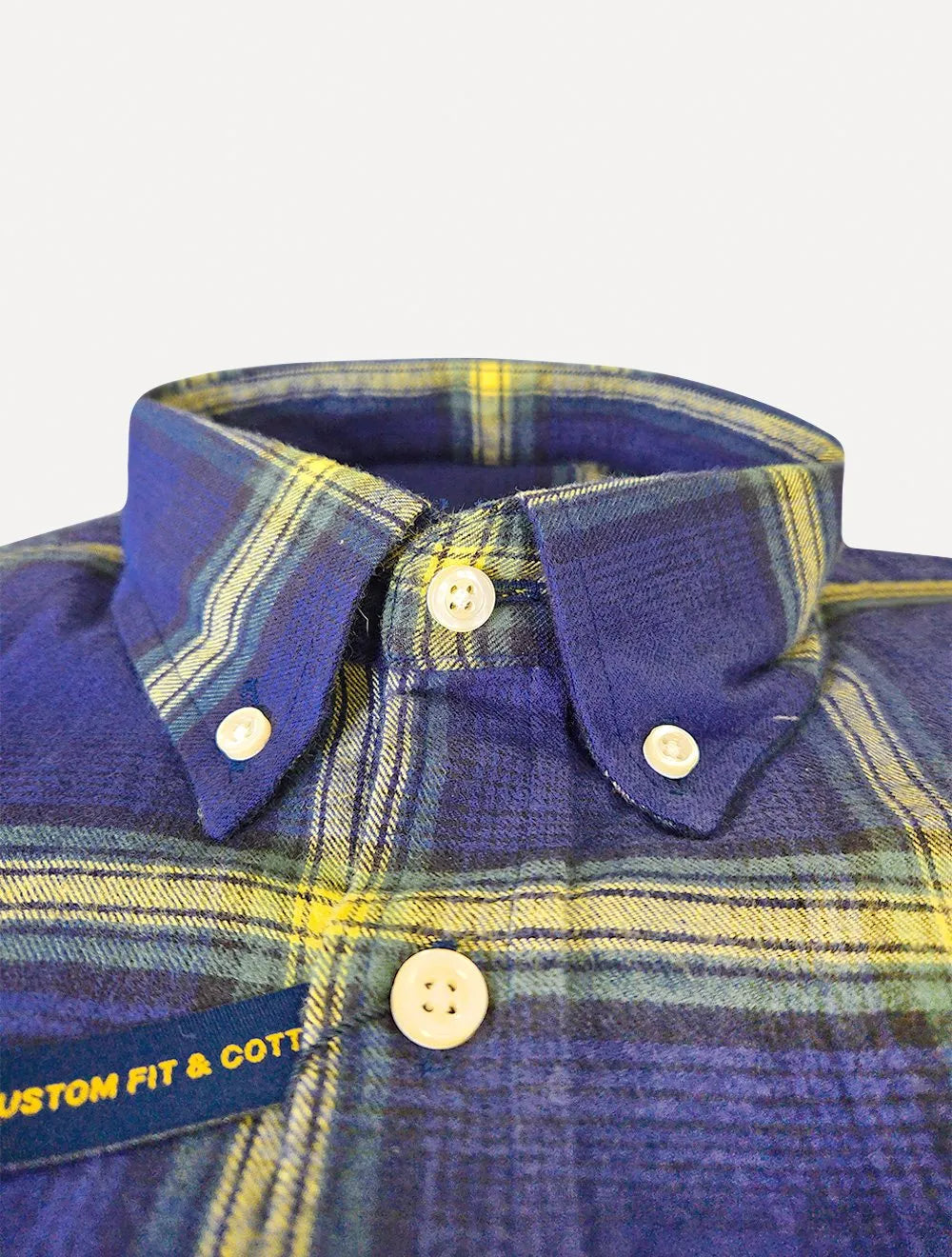 Camisa Ralph Lauren Masculina Custom Flannel Xadrez Banff Azul Marinho