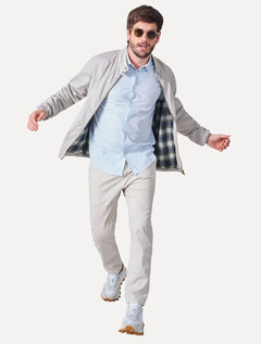 Jaqueta Reserva Masculina Casual Sarja Cinza