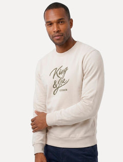 Blusão King & Joe Masculino Moletom Crewneck Signature Areia