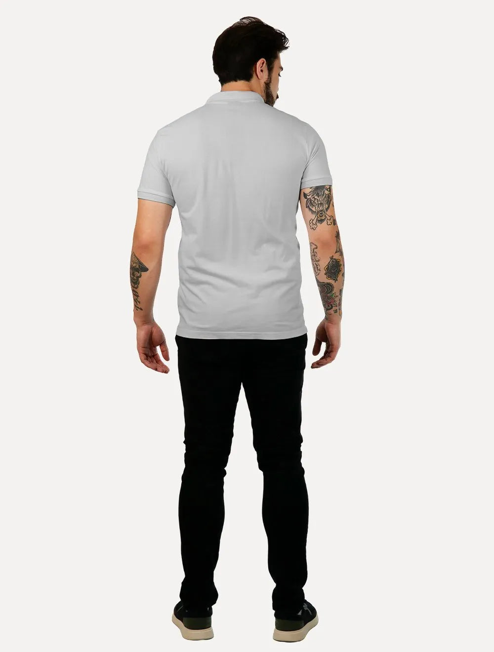 Polo Aramis Masculina Piquet Lisa 3D Rubber Relief Branca