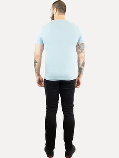Camiseta Aramis Masculina Basic Lisa Azul Pastel