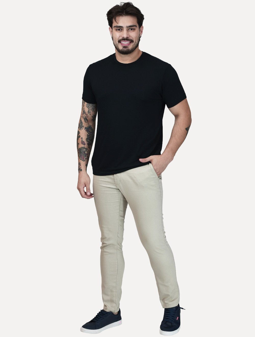 Calça Dixen Masculina Sarja Alfa Areia