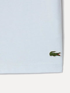 Camiseta Lacoste Masculina Jersey Croco Signature Logo Azul Claro