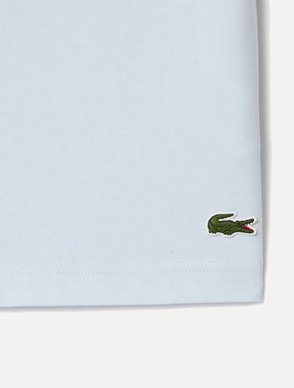 Camiseta Lacoste Masculina Jersey Croco Signature Logo Azul Claro