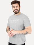 Camiseta Levis Masculina Relaxed Center Logo Stripe Cinza Mescla