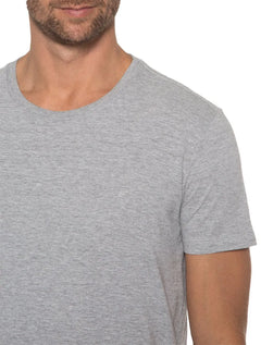 Camiseta Ellus Masculina Cotton Fine Classic Logo Mescla Cinza Claro