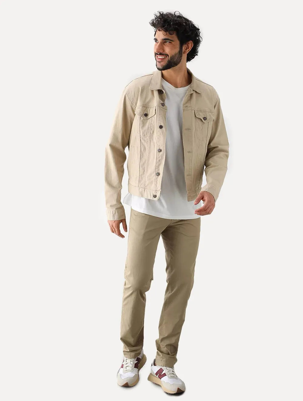Calça Lacoste Masculina Sarja Chino Slim Fit New Classic Caqui Médio