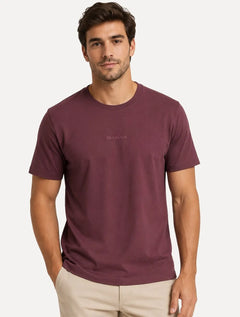 Camiseta Dudalina Masculina Regular Rubber Center Roxo Escuro