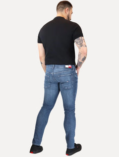Calça Tommy Jeans Masculina Slim Scanton Washed 21552 Azul Médio