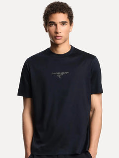 Camiseta Empório Armani Masculina Jersey Logo Chest Azul Marinho