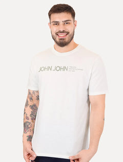 Camiseta John John Masculina Regular Fit Timeless Space Branca