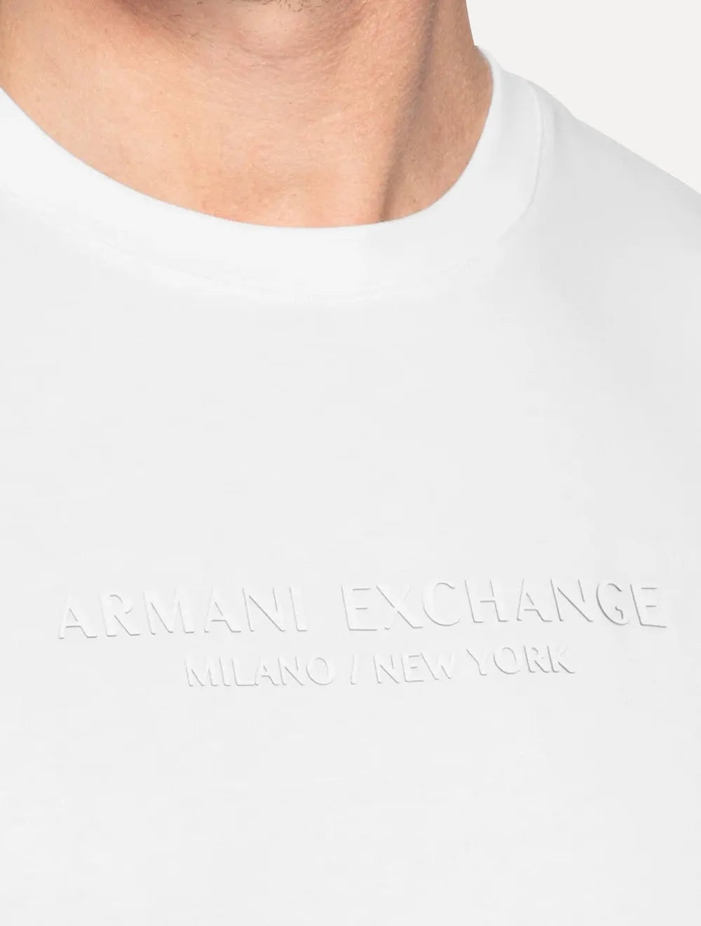 Camiseta Armani Exchange Masculina Milano New York Frontal Logo Branca