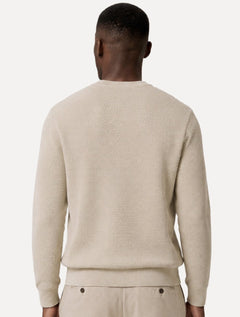 Suéter Dudalina Masculino Tricot Textura Favo Cáqui