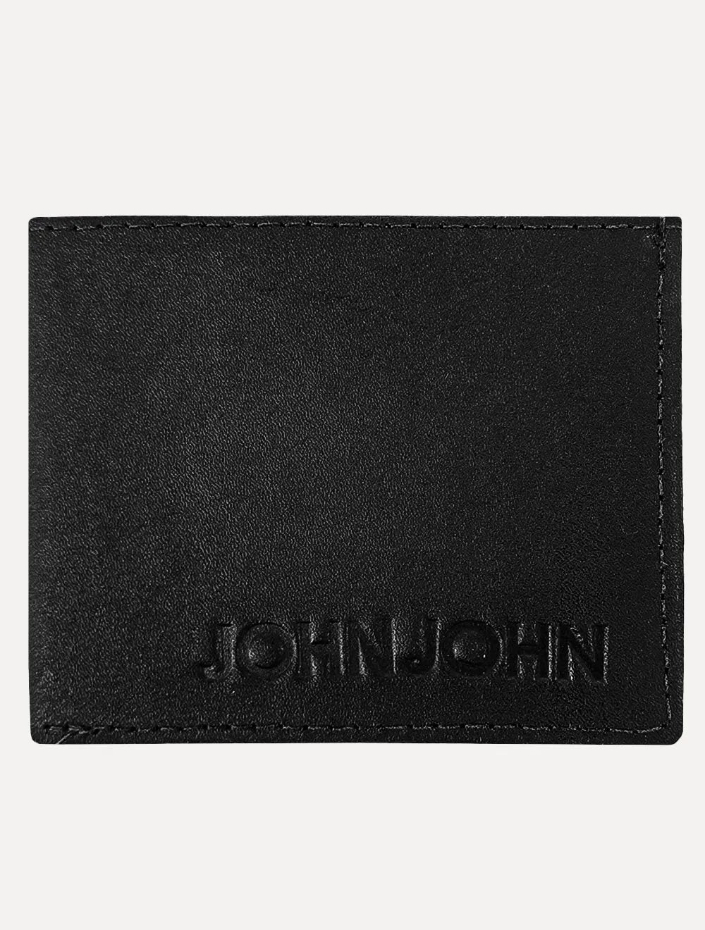 Carteira John John Masculina Couro Basic Down Logo Preta
