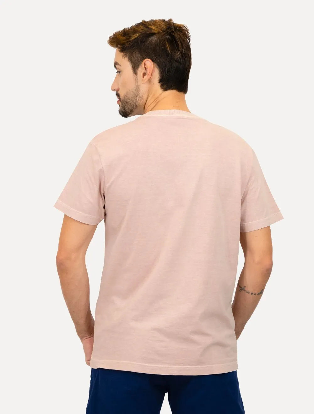 Camiseta Osklen Masculina Regular Stone Palm Sketches Rosa Claro