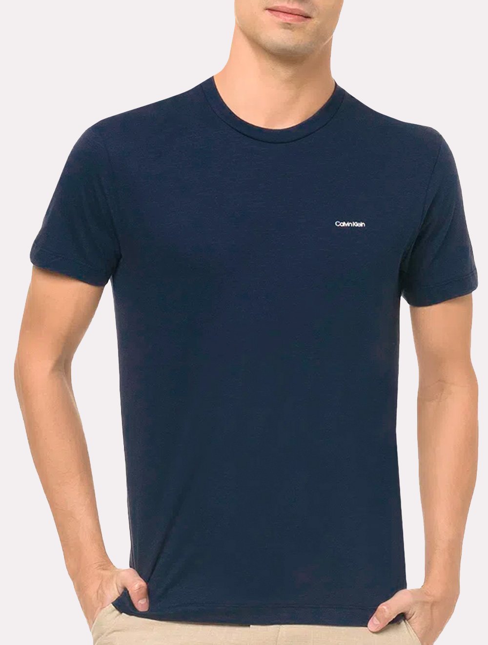 Kit Camisetas Calvin Klein | Masculina Flamê Preta/Azul Marinho