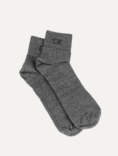 Meia Calvin Klein Esportiva Cano Médio CK Grafite Mescla 1UN