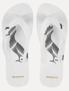 Chinelo Reserva Masculino Go Pica-pau  Blur Distortion Lines Branco