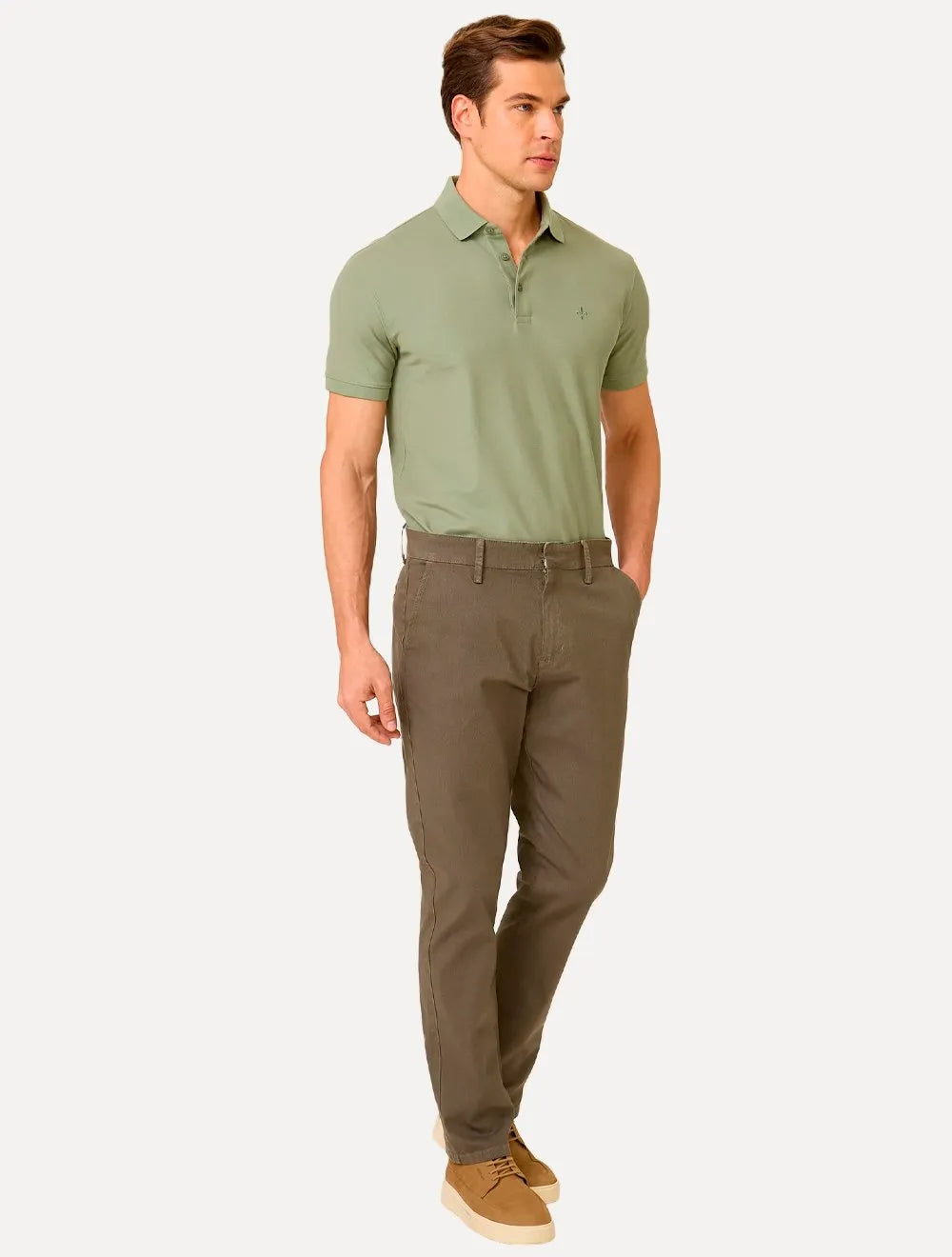 Polo Dudalina Piquet Essentials Básica Cotton Verde Claro