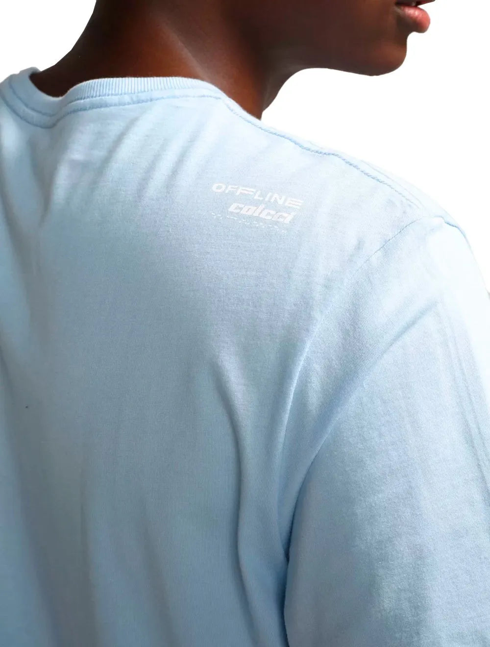 Camiseta Colcci Masculina Offline Vibes Azul Claro